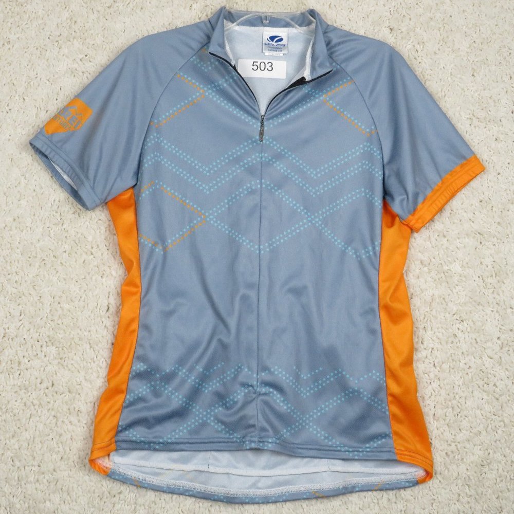 VOLER* Women's Athletic Short Sleeve 3/4 Zipper High/Low Curved Hem Shirt Medium